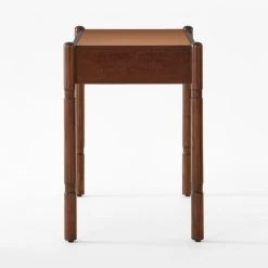 Dreher Brown Leather Desk With Drawer -Chic Living Shop DreherWoodDeskSDSSS22