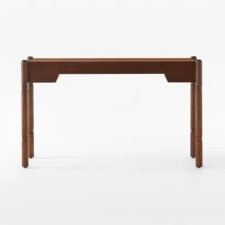 Dreher Brown Leather Desk With Drawer -Chic Living Shop DreherWoodDeskSOSSS22