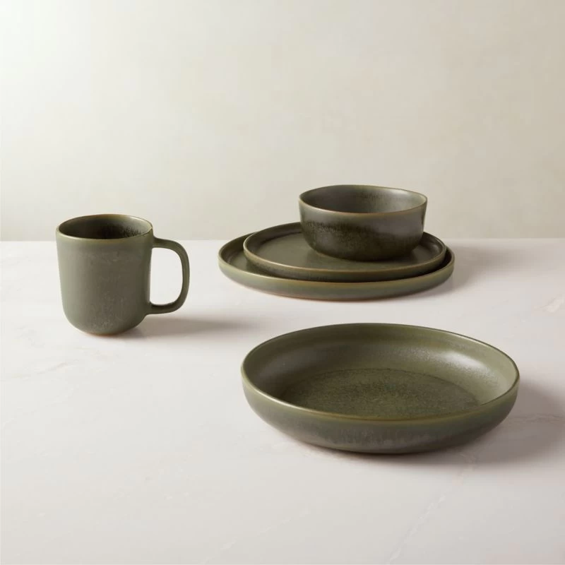 Drift Green Serving Bowl With Reactive Glaze 5 Drift Green Serving Bowl With Reactive Glaze - Image 3