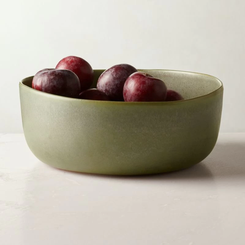 Drift Green Serving Bowl With Reactive Glaze 4 Drift Green Serving Bowl With Reactive Glaze - Image 2