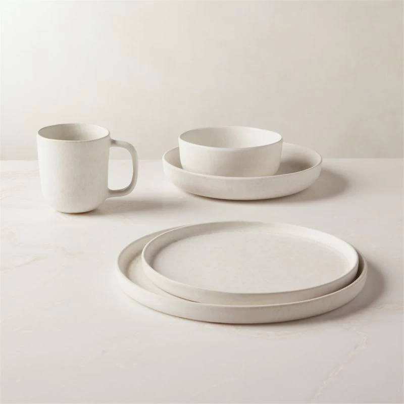 Drift White Dinner Plate With Reactive Glaze 4 Drift White Dinner Plate With Reactive Glaze - Image 2