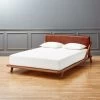 Drommen Acacia Wood Platform Queen Bed With Leather Headboard -Chic Living Shop DrommenBedQueenLeatherSHS17 1x1