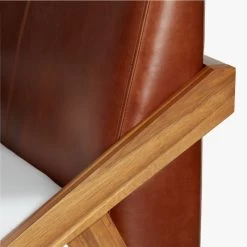 Drommen Acacia Wood Platform Queen Bed With Leather Headboard -Chic Living Shop DrommenBedTwinLthrAVS18