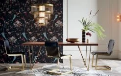 Jellyfish Black Wallpaper -Chic Living Shop DylanBrassTableDiningTableJN20