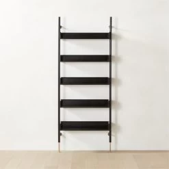 Effie Black Oak Wall Mount Bookshelf -Chic Living Shop EffieEbonizedOakBookcaseSHF22