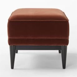 Embassy Bronze Brown Velvet Ottoman Model 310 -Chic Living Shop EmbassyBrzVltOttomanSDSSF23