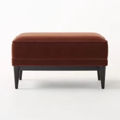 Embassy Bronze Brown Velvet Ottoman Model 310 -Chic Living Shop EmbassyBrzVltOttomanSOSSF23