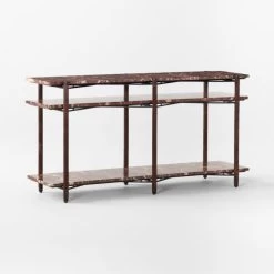 Ember Red Marble Console Table -Chic Living Shop EmberRdMrblConsoleTable3QSSF22