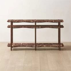 Ember Red Marble Console Table