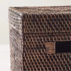Emme Square Handwoven Espresso Rattan Storage Basket 10 Emme Square Handwoven Espresso Rattan Storage Basket -Chic Living Shop EmmeBoxwLidEspSqAV2SHF22