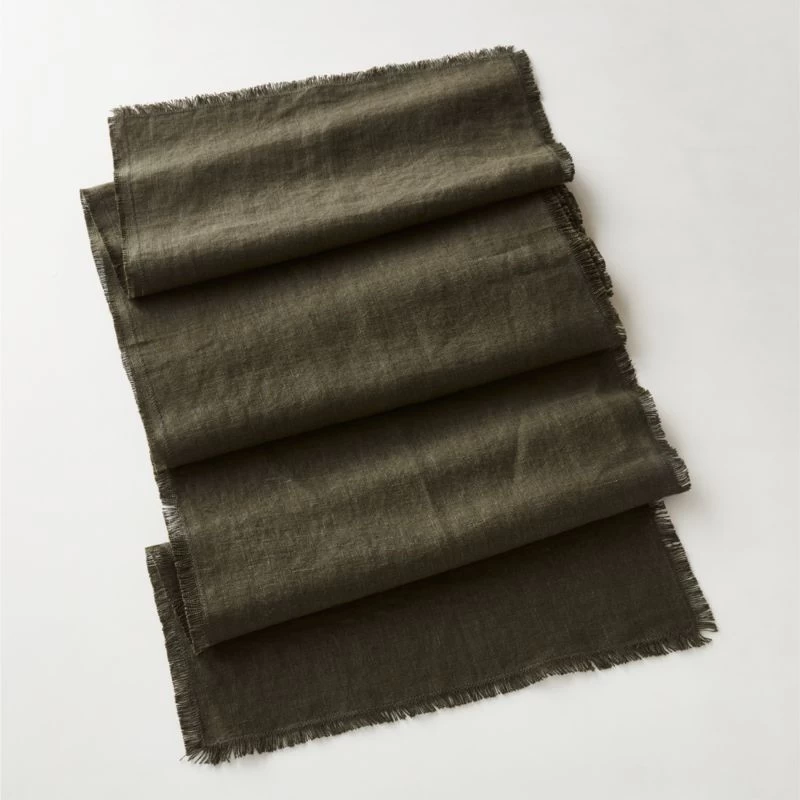 Eria Linen Moss Green Table Runner 14"x90" 4 Eria Linen Moss Green Table Runner 14"x90" - Image 2