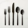 20-Piece Essence Brushed Black Flatware Set