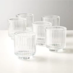 Ezra Glass Tealight Candle Holders Set Of 6