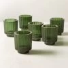 Ezra Green Glass Tealight Candle Holders Set Of 6 -Chic Living Shop EzraGreenTealightHolderS6SHF23