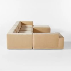 Faible 6-Piece U-Shaped Wheat Performance Velvet Sectional Sofa With Left Arm -Chic Living Shop FaibleWhtVlvtLA6PcSectSDSSS23