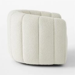 Fitz Channeled White Boucle Swivel Chair Set Of 2 -Chic Living Shop FitzCreamBclSwivelChrSDSSS23