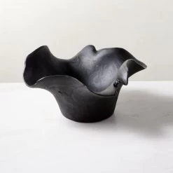 Flounce Black Teak Decorative Bowl