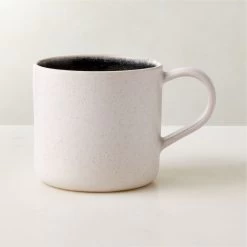 Fynn Black And White Coffee Mug With Reactive Glaze