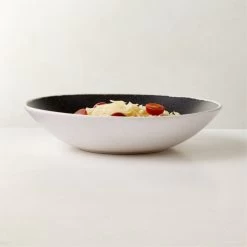 Fynn Black And White Pasta Bowl With Reactive Glaze -Chic Living Shop FlynnRctvPastaBowlROS23