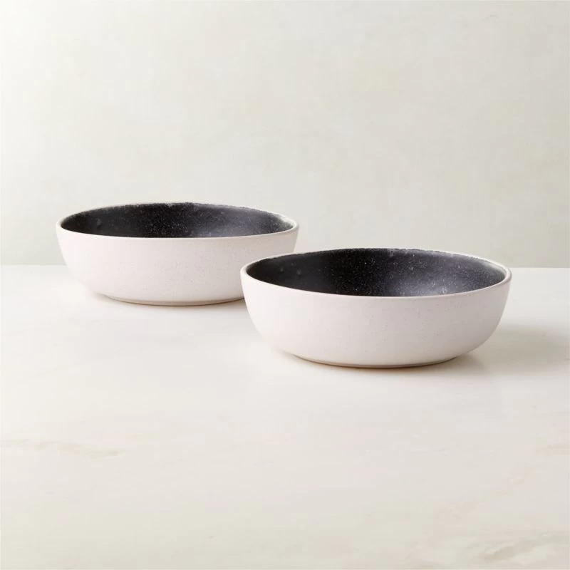 Fynn Black And White Soup Bowl With Reactive Glaze 4 Fynn Black And White Soup Bowl With Reactive Glaze - Image 2