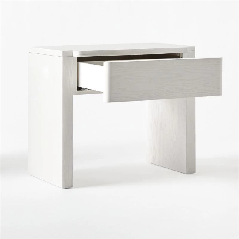 Fore Bleached Ash Wood Nightstand With Drawer 7 Fore Bleached Ash Wood Nightstand With Drawer - Image 5