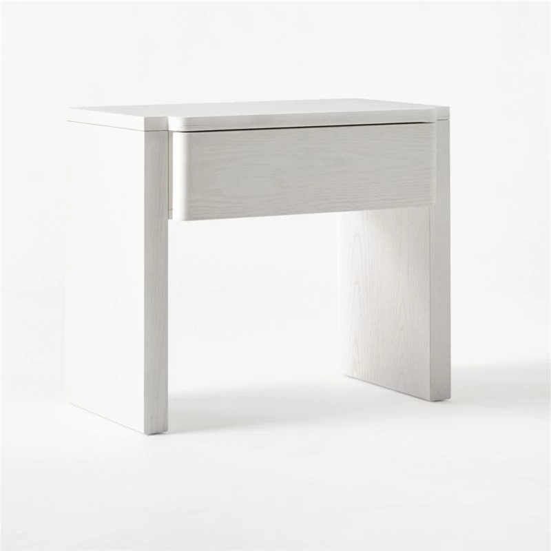 Fore Bleached Ash Wood Nightstand With Drawer 6 Fore Bleached Ash Wood Nightstand With Drawer - Image 4