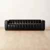 Forte Extra-Large Channeled Black Leather Sofa 101" -Chic Living Shop ForteChnnldBkLthrLgSofaSHF22