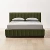 Forte Channeled Green Velvet Queen Bed -Chic Living Shop ForteGreenQueenBedSHF22