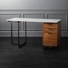 Fullerton 3-Drawer Metal And Walnut Wood Desk With White Marble Top -Chic Living Shop FullertonMdlrDskWDrwrLegSHS18 1x1