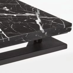 Fullerton Black Metal Desk With Black Marble Top -Chic Living Shop FullertonModBkDskWTwoLegsAVF20
