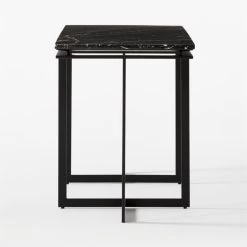 Fullerton Black Metal Desk With Black Marble Top -Chic Living Shop FullertonModBkDskWTwoLegsSDF20