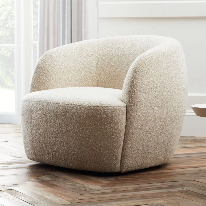 Gwyneth Ivory Boucle Swivel Chair 3 Gwyneth Ivory Boucle Swivel Chair