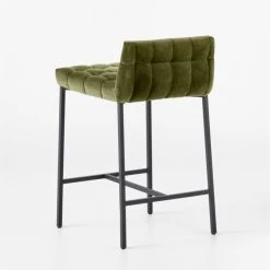 Gabe Pesto Tufted Low-Back Counter Stool -Chic Living Shop GabeTftdCounterStlPesto3QBSSF22