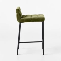 Gabe Pesto Tufted Low-Back Counter Stool -Chic Living Shop GabeTftdCounterStlPestoSDSSF22