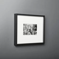 Gallery Soft Black Picture Frame With White Mat 4"x6"