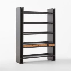 Genova Black Ebonized Oak Bookcase -Chic Living Shop GenovaEbdOakPrstBkCs3QSSF22