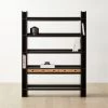 Genova Black Ebonized Oak Bookcase -Chic Living Shop GenovaEbdOakPrstBkCsAVSHF22