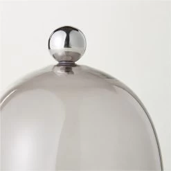 Smoked Glass Cloche With Stainless Steel Knob -Chic Living Shop GlassClocheSmokedAVSHS23