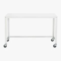Go-Cart White Metal Desk On Wheels -Chic Living Shop GoCartDeskWhiteS13