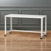 Go-Cart White Metal Desk On Wheels -Chic Living Shop GoCartDeskWhiteSHS16 1x1