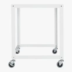 Go-Cart White Metal Desk On Wheels -Chic Living Shop GoCartDeskWhiteSdS13