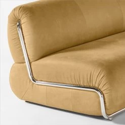 Hada Armless Beige Leather Sofa -Chic Living Shop HadaCamelLeatherSofaAVSSS23