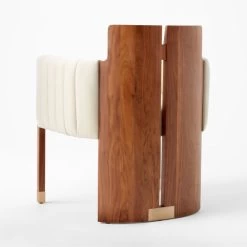 Half Moon Ivory Velvet Dining Chair -Chic Living Shop HalfMoonDinigChair3QBSSS22