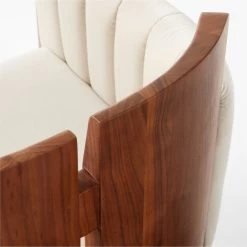 Half Moon Ivory Velvet Dining Chair -Chic Living Shop HalfMoonDinigChairAV2SSS22