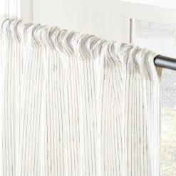 Harlow Striped Linen-Blend Sheer Window Curtain Panel 48"x84" 8 Harlow Striped Linen-Blend Sheer Window Curtain Panel 48"x84" -Chic Living Shop HarlowLnNCtnStpCtnPl96inAV2SHF22