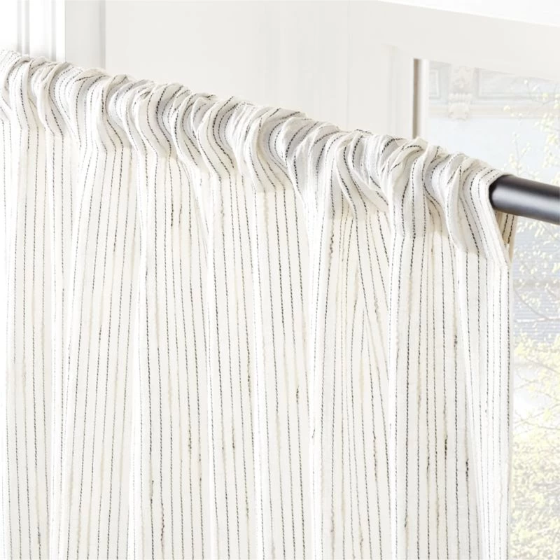 Harlow Striped Linen-Blend Sheer Window Curtain Panel 48"x84" 5 Harlow Striped Linen-Blend Sheer Window Curtain Panel 48"x84" - Image 3