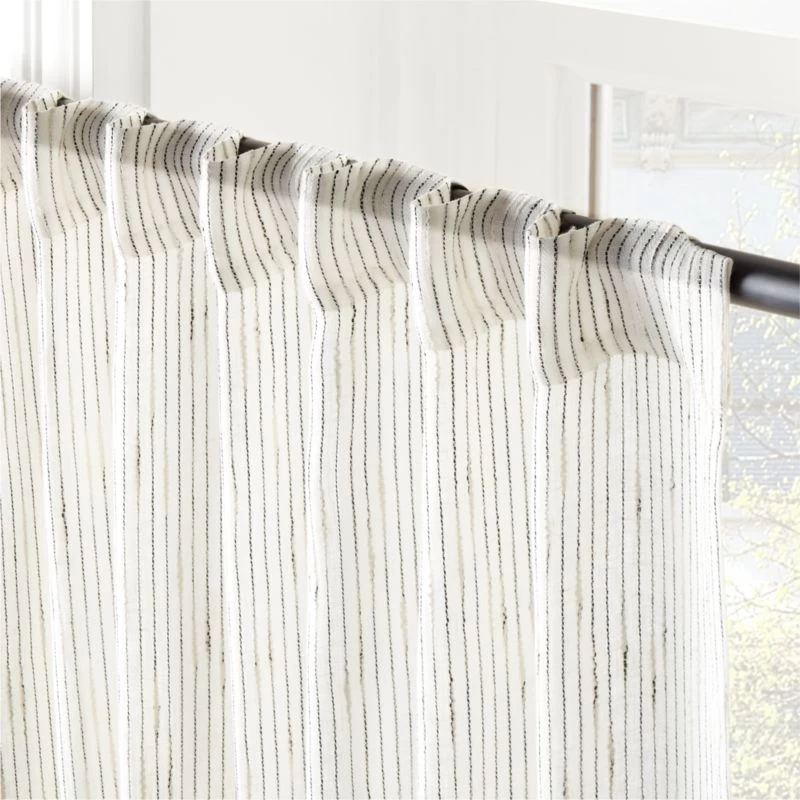 Harlow Striped Linen-Blend Sheer Window Curtain Panel 48"x84" 4 Harlow Striped Linen-Blend Sheer Window Curtain Panel 48"x84" - Image 2