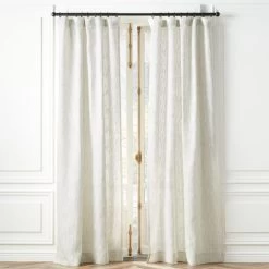 Harlow Striped Linen-Blend Sheer Window Curtain Panel 48"x84"