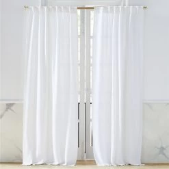 Heavyweight White Linen Curtain Panel