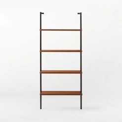 Helix Walnut Wood Wall Mount Bookshelf 70'' -Chic Living Shop Helix70inWalnutBookcaseSOSSS21